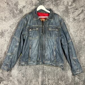 Vintage Iron Workers Denim Motorcycle Jacket Mens 48 Heavyweight No Pads